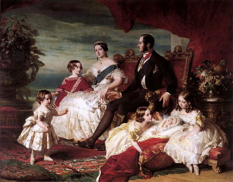 Franz Xaver Winterhalter Portrait of Queen Victoria, Prince Albert, and their children oil painting picture